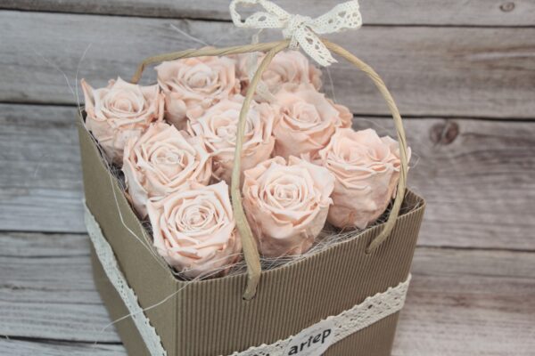 Flower-Bag / Rosenbox pfirsich