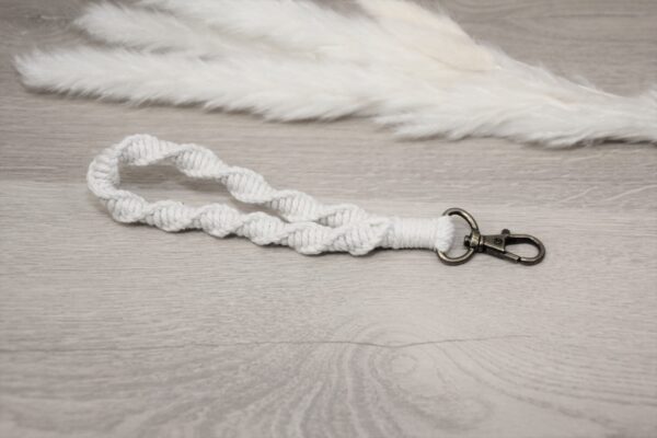 Macrame Schlüsselanhänger Spiral beige